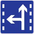 Lane for proceed straight and turn left