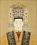 Empress Xiaojiesu of the Ming dynasty wearing a phoenix crown and traditional Ming costume.