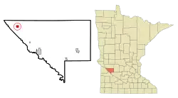 Location of Milan, Minnesota