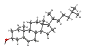 Ball-and-stick model of cholesterol