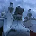 Sculptures of guarding lion