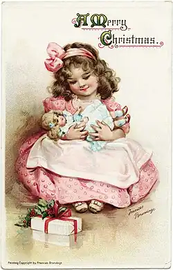 Frances Brundage Christmas card, 1910