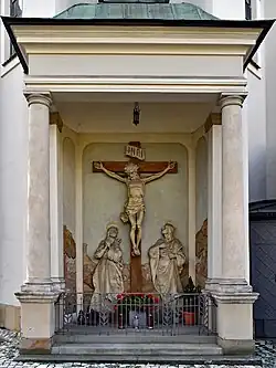 Golgotha, outer wall of the presbytery, designed by Aleksander Józef Veith (1905).