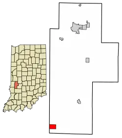 Location of Coalmont in Clay County, Indiana.