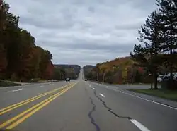 U.S. Route 422 in the wooded hills of Clearfield Township