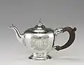 Silver teapot forged and engraved by Hurd