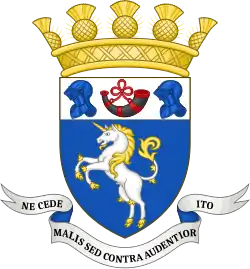 Coat of arms of Roxburghshire District Council 1975–1996.