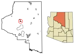 Location of Tusayan in Coconino County, Arizona.