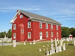 View from the southwest. Note that the rear section was added since the postcard picture
