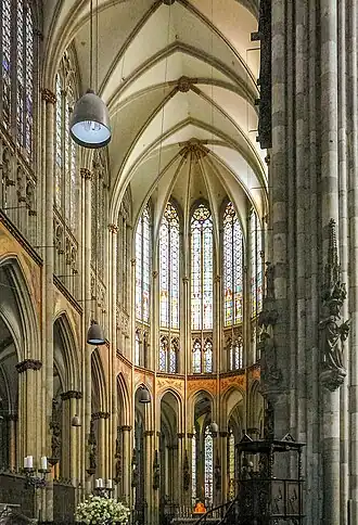 Interior of the Medieval east end, showing the extreme height