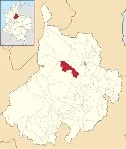 Location of the municipality and town of Betulia, Santander in the Santander Department of Colombia.