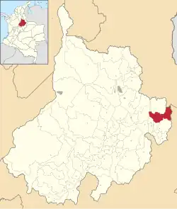 Location of the municipality and town of Concepción in the Santander Department of Colombia