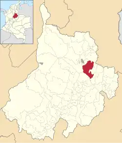 Location of the municipality and town of Piedecuesta in the Santander Department of Colombia.