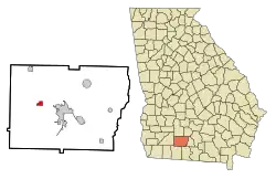 Location in Colquitt County and the state of Georgia
