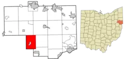 Location of Franklin Township in Columbiana County