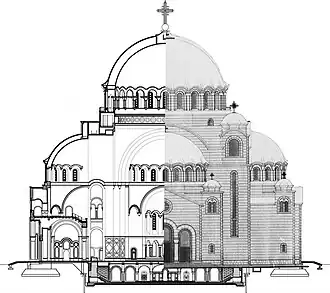 Composite section plan, reworked by Pešić