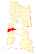 Map of the Dalcahue commune in the Los Lagos Region