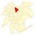 Map of Recoleta commune within Greater Santiago