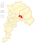 Location of the San Felipe commune in the Valparaíso Region