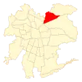 Map of the Vitacura commune within Greater Santiago