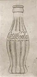 Earl R. Dean's original 1915 concept drawing of the contour Coca-Cola bottle
