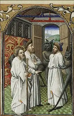Conversion of Hermogenes by St. James the Great - miniature on folio 006v
