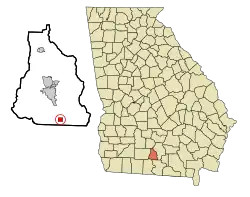 Location in Cook County and the state of Georgia