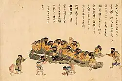 (4) Bear choked between logs to release its soul from its body.