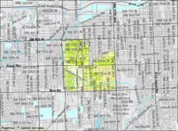 U.S. Census Bureau map showing CDP boundaries