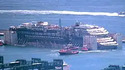 Wreck docked near Genoa, Pegli (Porto di Prà), 27 July 2014