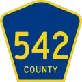 County Route 542 marker