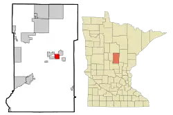 Location of Crosby within Crow Wing County, Minnesota