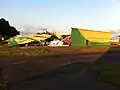 Storm damaged hangar at the Crystal Airport