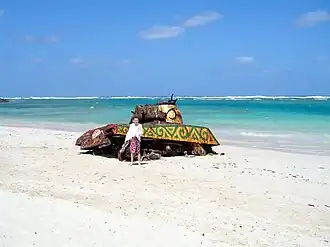An old tank at Flamenco Beach