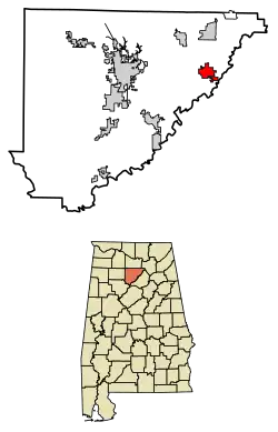 Location of Holly Pond in Cullman County, Alabama.