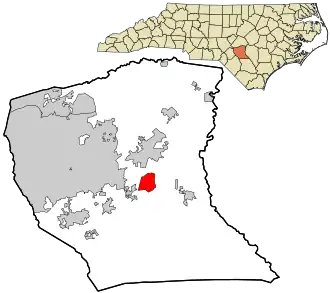 Location in Cumberland County and the state of North Carolina.