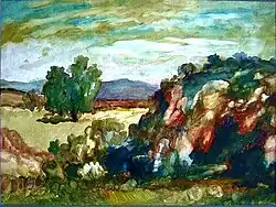 Landscape (ca.1968), Oil on Canvas, 24 x 30in, Private Collection RT
