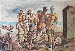 Hommes sur La Plage (The Bathers) (1974), 35.5 x 51in, Private Collection - Notable