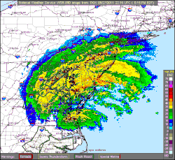Radar loop Irene landfalls