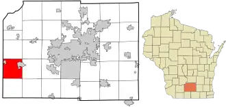 Location in Dane County and the state of Wisconsin.