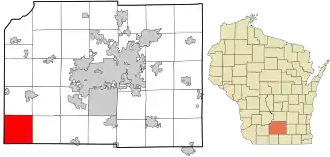 Location in Dane County and the state of Wisconsin.