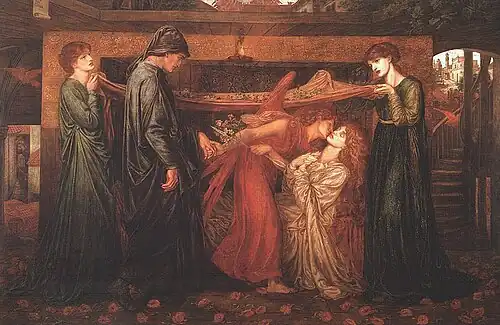 Dante Gabriel Rossetti, Dante's Dream on the Day of the Death of Beatrice, watercolour, 1869-1871, Walker Art Gallery, Liverpool, UK