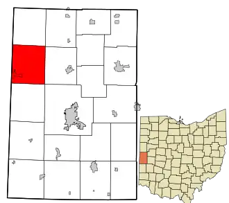 Location in Darke County and the state of Ohio