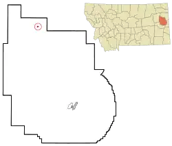 Location of Richey, Montana