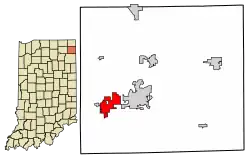 Location of Garrett in DeKalb County, Indiana.