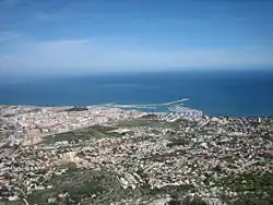 View of Dénia from the Montgó out to sea