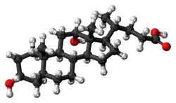 Ball-and-stick model of deoxycholic acid