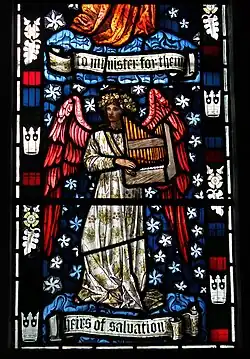 Detail, William Morris window, Cattistock Church, (1882).