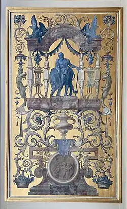 Baroque rinceaux on boiserie in the Galerie d'Apollon, Louvre Palace, by Louis Le Vau and Charles Le Brun, after 1661[16]