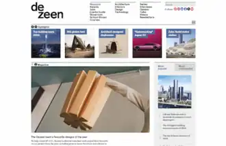 Screenshot of Dezeen website